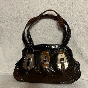 Charles and Keith Black and Brown Women's Handbag